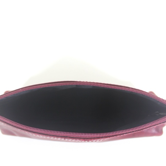 Red Leather RUDSAK Baina Cosmetic Pouch Small Bag Clutch Distressed Pencil Case - Picture 7 of 8